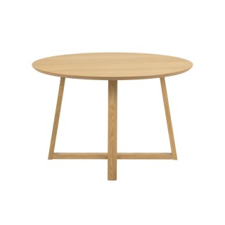 Table à manger ronde pieds croisés chêne naturel 4 places D120 MOLY - HELLIN