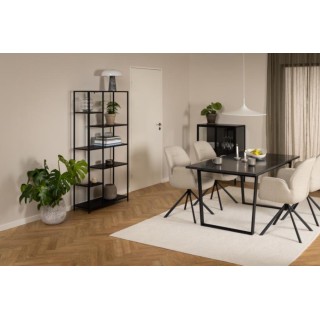 Bibliothèque scandinave en métal noir 6 tablettes HARLOW - HELLIN