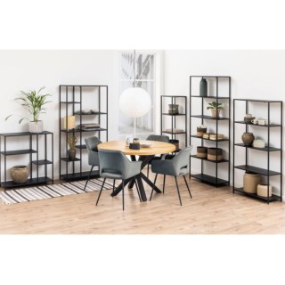 Bibliothèque scandinave en métal noir 6 tablettes HARLOW - HELLIN