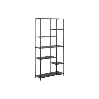 Bibliothèque scandinave en métal noir 6 tablettes HARLOW - HELLIN