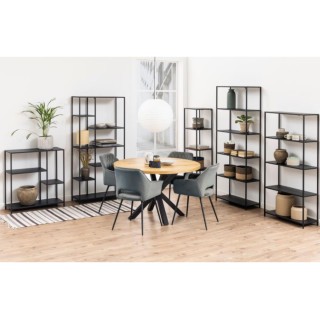 Bibliothèque scandinave en métal noir 3 tablettes HARLOW - HELLIN