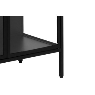 Vitrine scandinave en métal noir 2 portes vitrées HARLOW - HELLIN