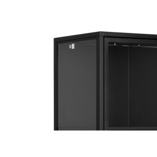 Vitrine scandinave en métal noir 2 portes vitrées HARLOW - HELLIN