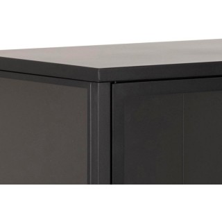 Vitrine scandinave basse en métal noir 2 portes vitrées HARLOW - HELLIN