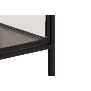 Vitrine scandinave basse en métal noir 2 portes vitrées HARLOW - HELLIN