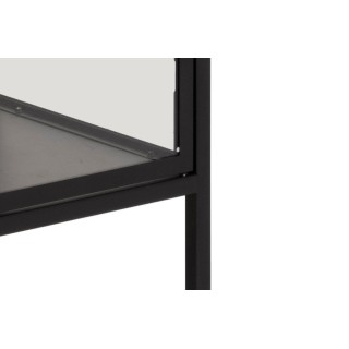 Vitrine scandinave basse en métal noir 2 portes vitrées HARLOW - HELLIN