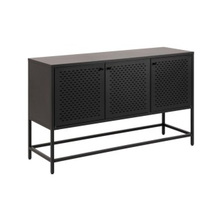 Buffet bas scandinave en métal noir 3 portes L125 HARLOW - HELLIN