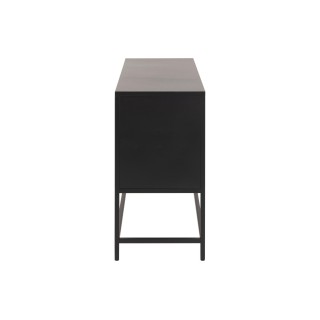 Buffet bas scandinave en métal noir 3 portes L125 HARLOW - HELLIN