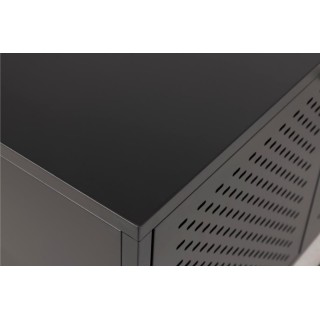 Buffet bas scandinave en métal noir 3 portes L125 HARLOW - HELLIN