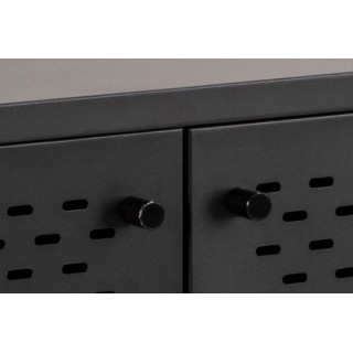 Buffet bas scandinave en métal noir 3 portes L125 HARLOW - HELLIN
