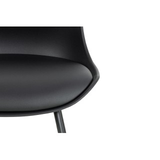 Tabourets de bar bas en métal et simili (lot de 2) LILIAN - HELLIN