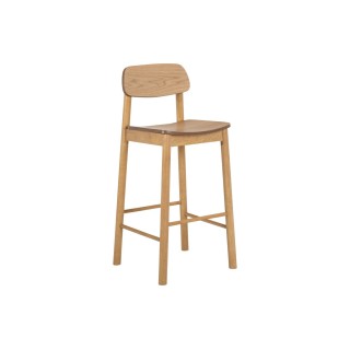 Tabourets de bar avec dossier en bois naturel (lot de 2) IZIA - HELLIN
