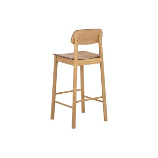 Tabourets de bar avec dossier en bois naturel (lot de 2) IZIA - HELLIN
