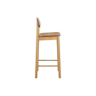 Tabourets de bar avec dossier en bois naturel (lot de 2) IZIA - HELLIN