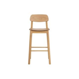 Tabourets de bar avec dossier en bois naturel (lot de 2) IZIA - HELLIN