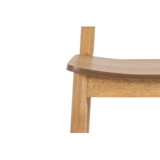 Tabourets de bar avec dossier en bois naturel (lot de 2) IZIA - HELLIN