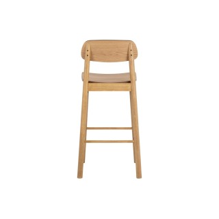 Tabourets de bar avec dossier en bois naturel (lot de 2) IZIA - HELLIN