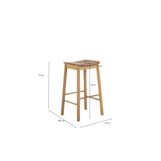 Tabourets de bar en bois naturel (lot de 2) IZIA - HELLIN