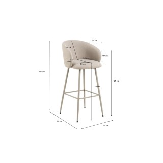 Tabourets de bar avec accoudoirs en tissu beige (lot de 2) BLAIR - HELLIN