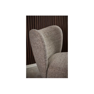 Fauteuil en tissu chiné crème et pieds en bois EROS - HELLIN