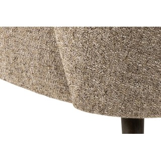 Fauteuil en tissu chiné crème et pieds en bois EROS - HELLIN