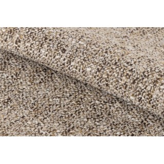 Fauteuil en tissu chiné crème et pieds en bois EROS - HELLIN