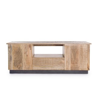 Meuble tv industriel : 2 portes coulissantes / 1 tiroir - Hellin