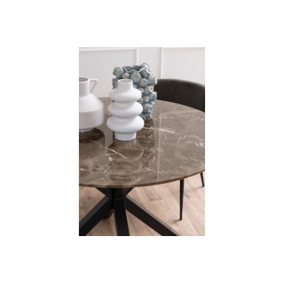 Table à manger ronde en marbre marron L120 6 personnes NEIVA - HELLIN