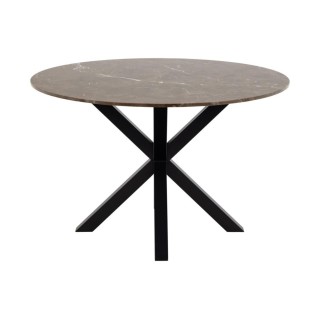 Table à manger ronde en marbre marron L120 6 personnes NEIVA - HELLIN