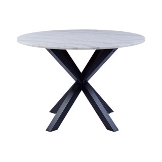 Table à manger ronde en marbre blanc L110 4 personnes NEIVA - HELLIN