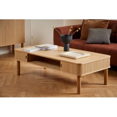 Table basse rectangulaire 3 niches de rangement L130 GAYNEL - HELLIN