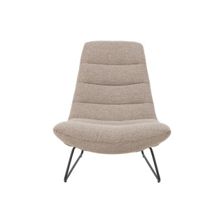 Fauteuil lounge en tissu bouclette beige WESTON - HELLIN