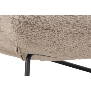 Fauteuil lounge en tissu bouclette beige WESTON - HELLIN