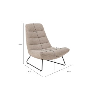 Fauteuil lounge en tissu bouclette beige WESTON - HELLIN