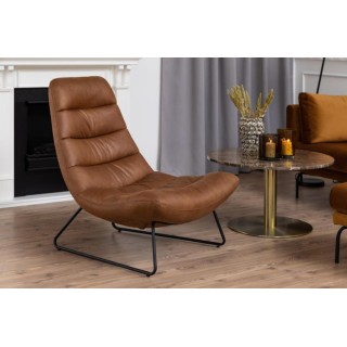Fauteuil lounge en simili cognac WESTON - HELLIN