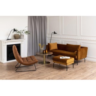 Fauteuil lounge en simili cognac WESTON - HELLIN