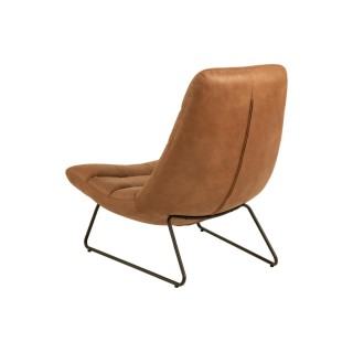 Fauteuil lounge en simili cognac WESTON - HELLIN