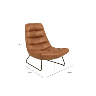 Fauteuil lounge en simili cognac WESTON - HELLIN