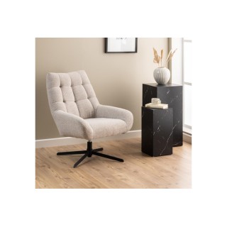 Fauteuil lounge pivotant en tissu bouclette BERLIN - HELLIN