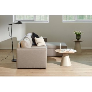 Table basse ronde en bois et métal grège D65 GIROLLE - HELLIN