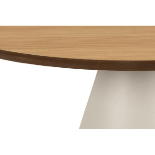 Table basse ronde en bois et métal grège D65 GIROLLE - HELLIN