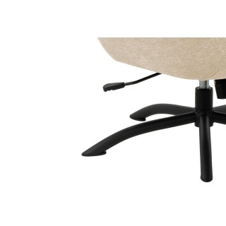 Fauteuil à oreilles pivotant avec repose-pieds en tissu BRISTOL - HELLIN