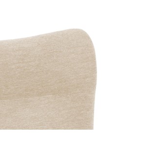 Fauteuil à oreilles pivotant avec repose-pieds en tissu BRISTOL - HELLIN