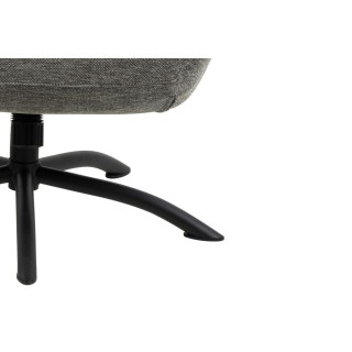 Fauteuil à oreilles pivotant avec repose-pieds en tissu BRISTOL - HELLIN