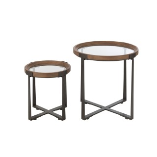 Tables basses gigognes de style industriel D60  (set de 2) IOWA - HELLIN