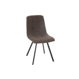 Chaises en métal noir et tissu bouclette (lot de 2) OLIVIA - HELLIN