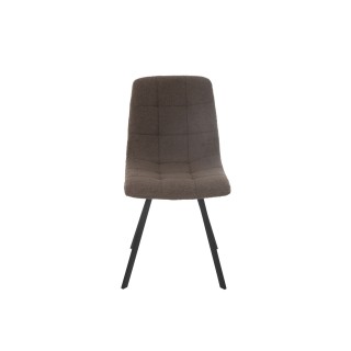 Chaises en métal noir et tissu bouclette (lot de 2) OLIVIA - HELLIN