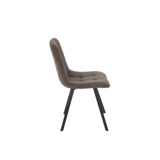 Chaises en métal noir et tissu bouclette (lot de 2) OLIVIA - HELLIN