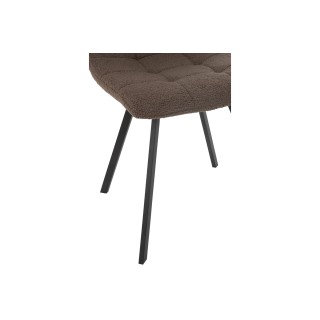 Chaises en métal noir et tissu bouclette (lot de 2) OLIVIA - HELLIN