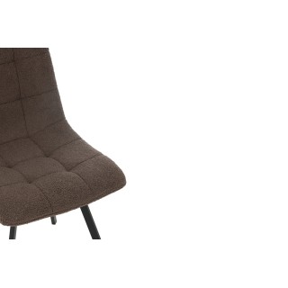 Chaises en métal noir et tissu bouclette (lot de 2) OLIVIA - HELLIN